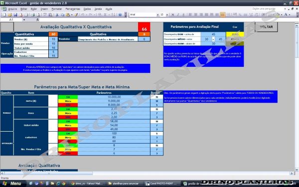 Planilha Para Gestão de Vendedores