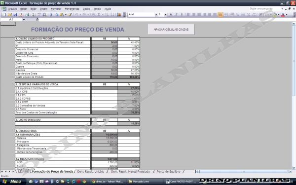 Planilha para Formação de Preços de Venda
